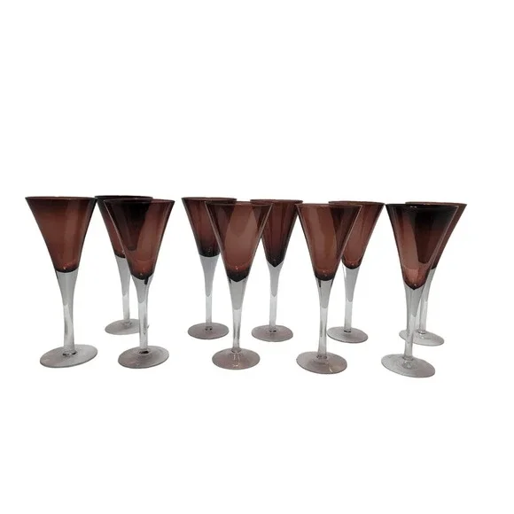 Pottery Barn | Dining | Lot Of Vintage Pottery Barn Amethyst Fluted  Champagne Glass Pby28 Hand Blown | Poshmark